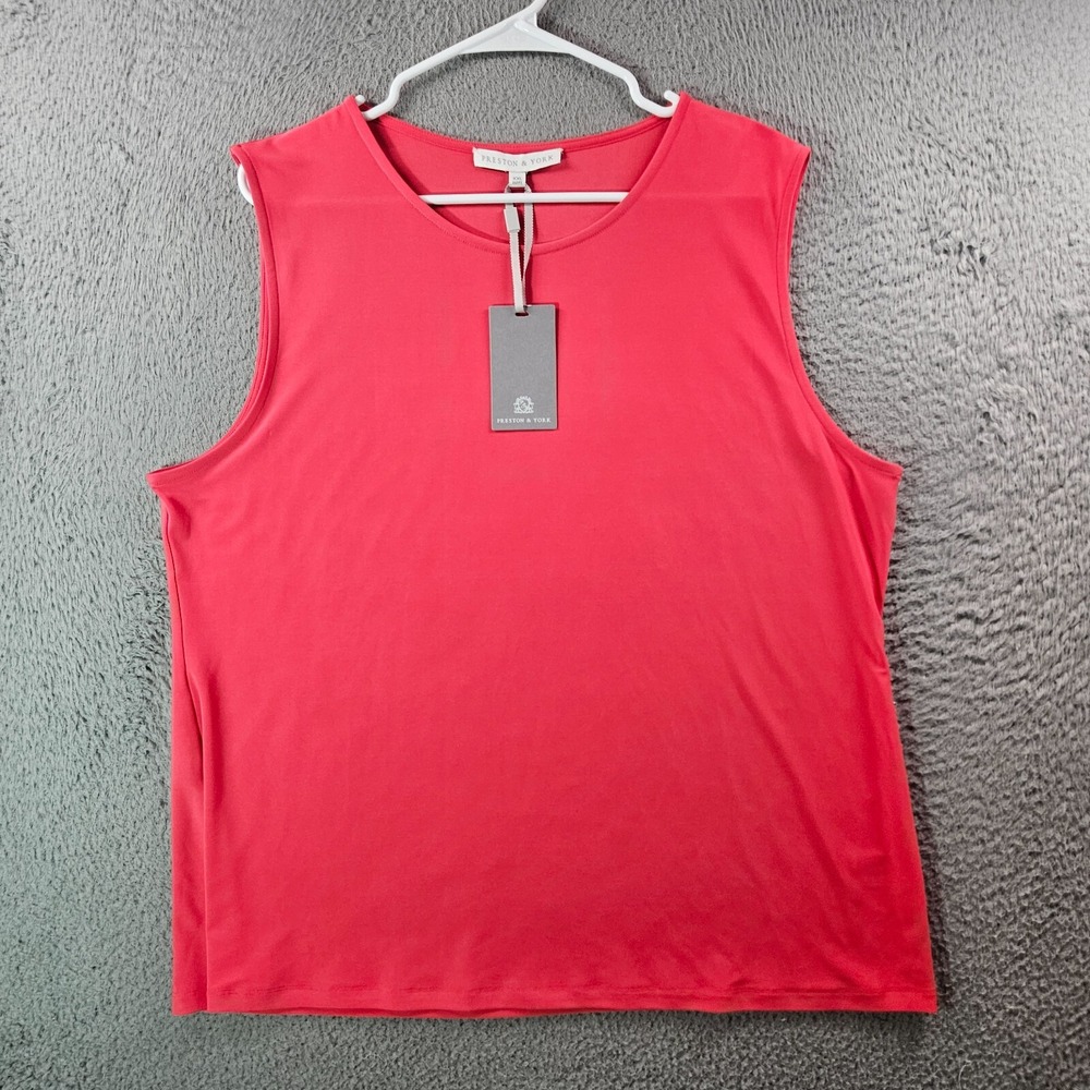 NWT Preston & York Sleeveless Tank Top Women XXL Stretch Red Punch